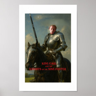 Poster Earl Strickland a cavalo, em armadura, com grande 