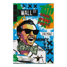 Pôster Earn. Spend. Party. (Wall Street Pop)