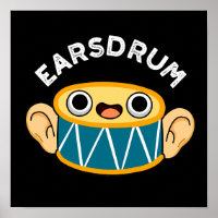 Earsdrum Funny Drummer Eardrum Pun Dark BG