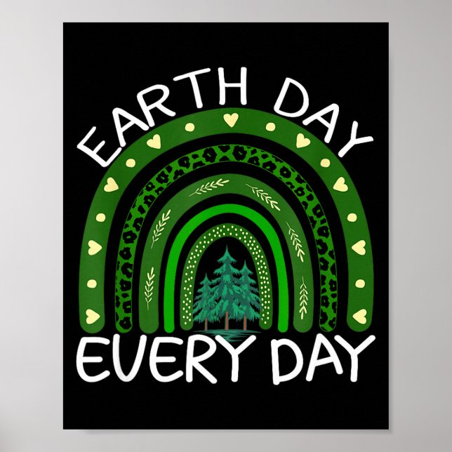 Poster Earth Day Everyday Rainbow Design Earth Day  (Frente)