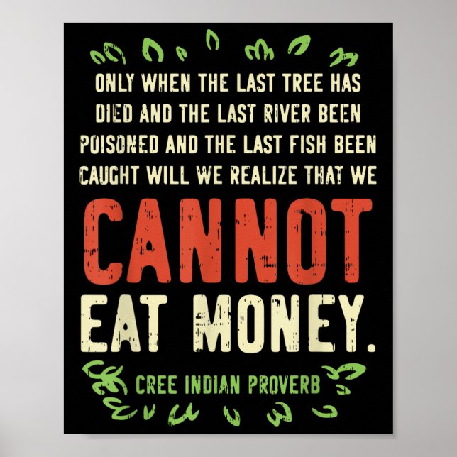 Poster Earth Day Shirt Pro Save Environment Quote Last Tr (Frente)