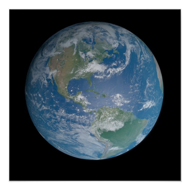 Pôster Earth globe with photo taken from space (Frente)