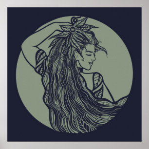 Poster Earth Goddess Green Witch Pagan Druid Witches     