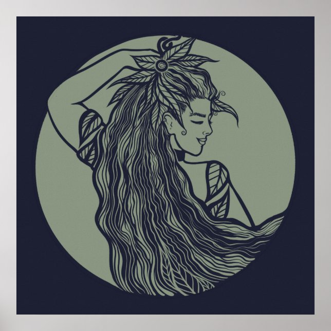 Poster Earth Goddess Green Witch Pagan Druid Witches      (Frente)