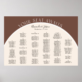 Poster Earth tone Modern arch burgundy seating chart