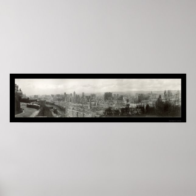 Pôster Earthquake Ruins SF Foto 1906 (Frente)