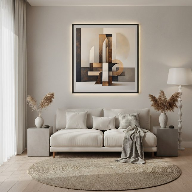Poster Earthy Architecture: Geometric Harmony (Criador carregado)