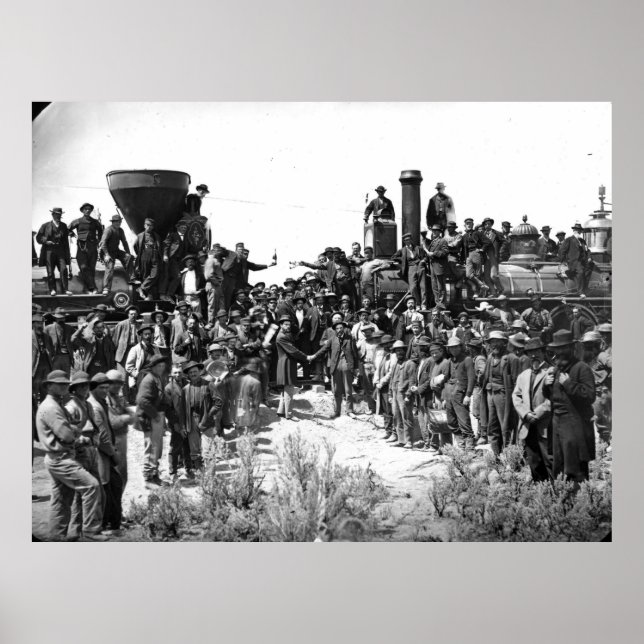 Poster East and West Shaking Hands at Laying Last Rail (Frente)