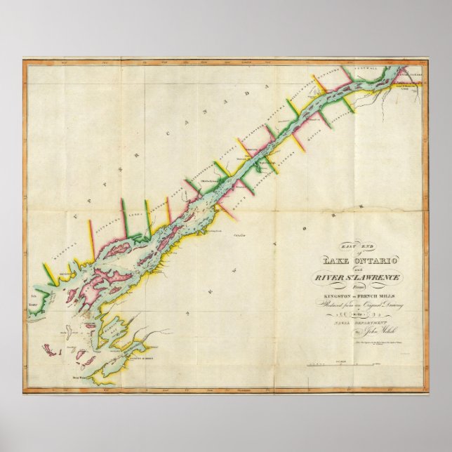 Pôster EaSt. Fim do lago Ontário e Ruas do rio Lawrence (Frente)