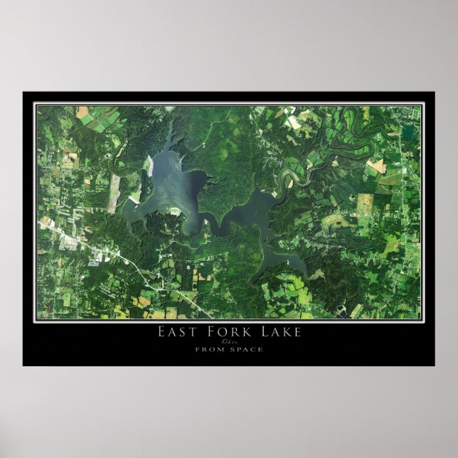 Poster East Fork Lake State Park Ohio - Mapa do Satélite (Frente)