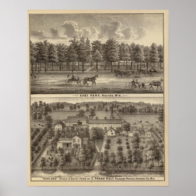 Pôster East Park, Racine e Oakland Fazenda (Frente)