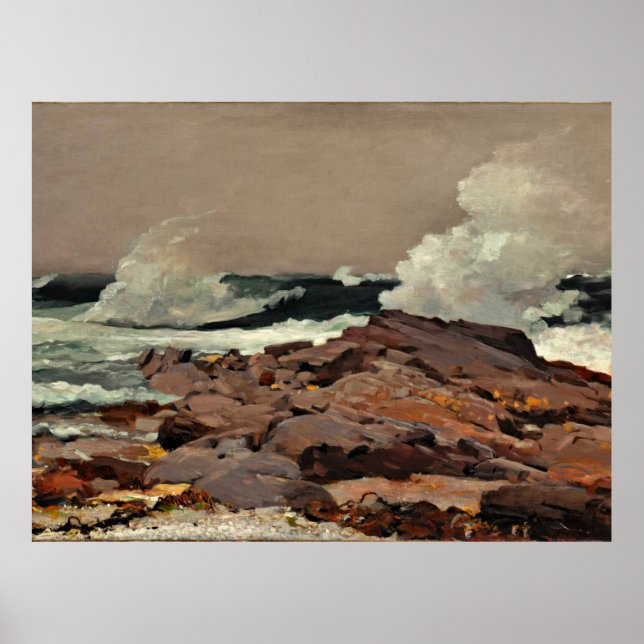 Poster East Point, belas artes por Winslow Homer (Frente)