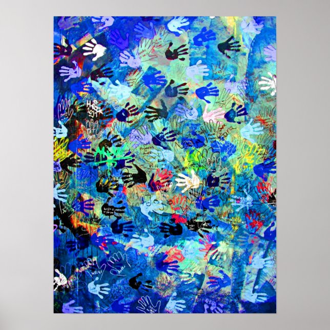 Poster East Side Gallery, Muro de Berlim, Mãos (1) (Frente)