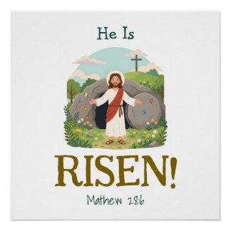 Pôster Easter Bible Verse Kids Christian Scripture