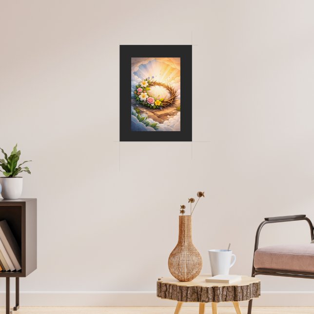 Poster Easter Blooming Crown of Thorns 3D Papercut Art  (Sala de Estar 3)