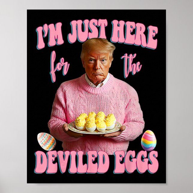 Poster Easter Day Funny Trump I'm Just Here For The Devil (Frente)