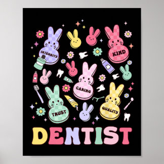 Poster Easter Dentist Retro Rdh Dental Hygienist Squad Bu