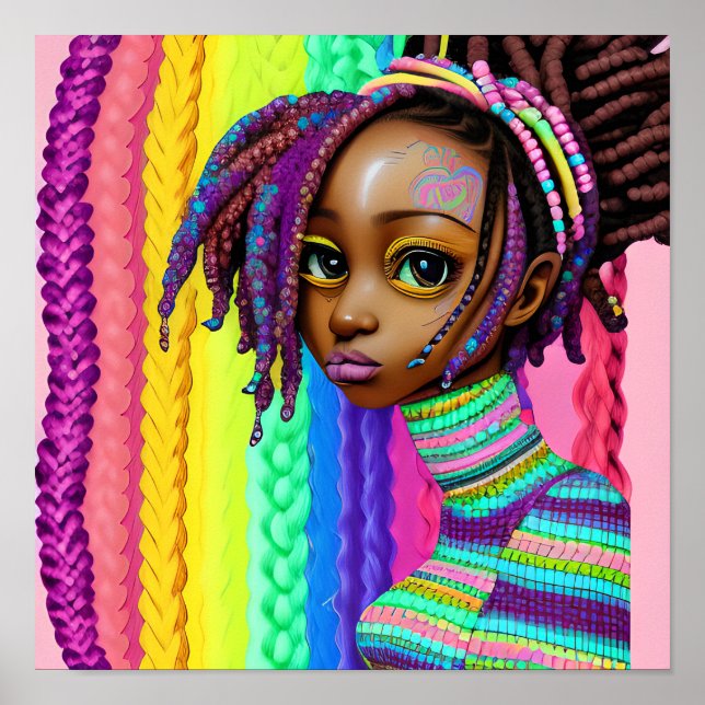 Poster Easter Egg Melanin Black Girl Magic Primavera Rain (Frente)