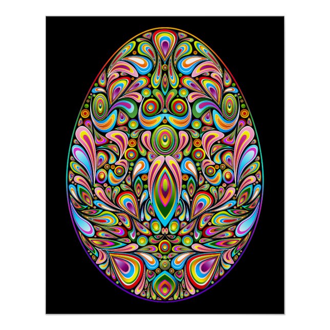 Pôster Easter Egg Psychedelic Design Kids Organic T-Shirt (Frente)