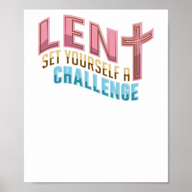 Poster Easter Lent Set Yourself a Challange (Frente)