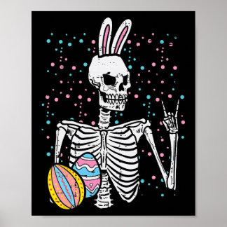 Poster Easter Skeleton Bunny Rock Hand Rocker Boys Kids M
