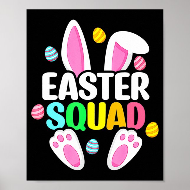 Poster Easter Squad Family Matching Easter Day Bunny Egg  (Frente)