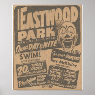 Poster Eastwood Amusement Park, Michigan, 1948 Ad