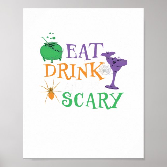 Poster Eat Drink And Be Scary Halloween (Frente)