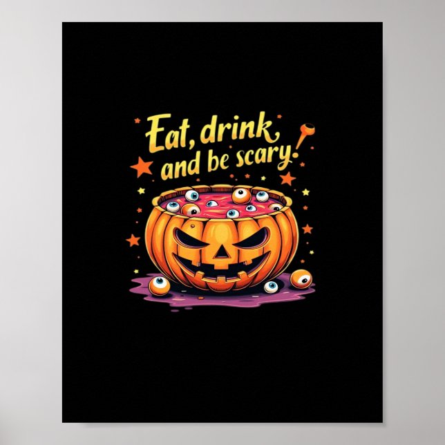 Poster Eat, Drink, and Be Scary Scary Movie Night Hallowe (Frente)