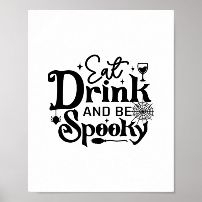 Poster Eat Drink And Be Spooky Retro Classic (Frente)