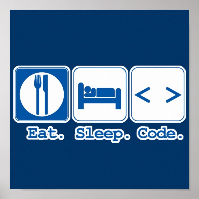 Pôster eat sleep code (html) (Frente)