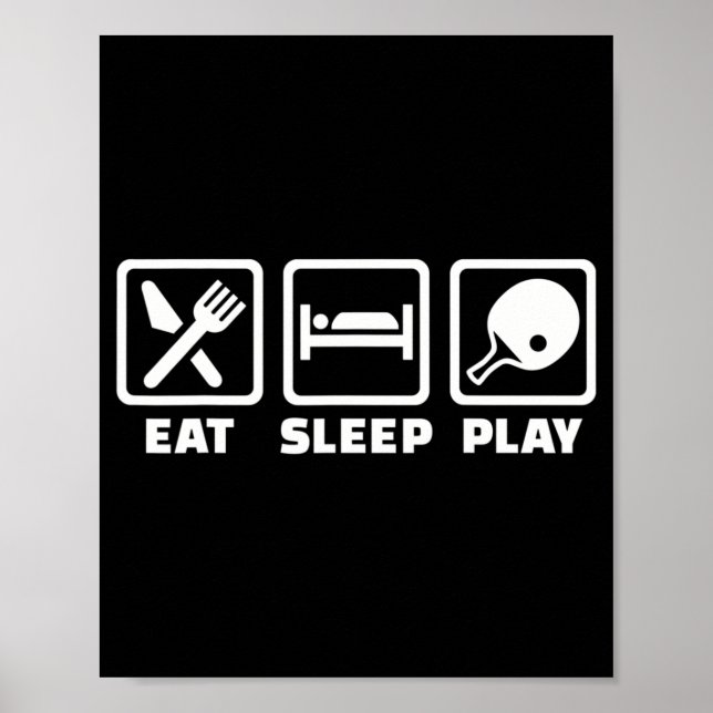 Poster Eat sleep play ping pong  (Frente)