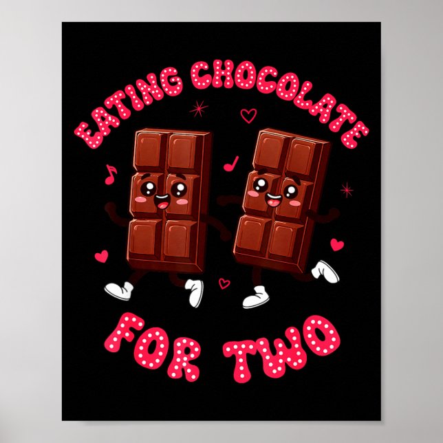 Poster Eating Chocolate For Two Pregnancy Valentines Day  (Frente)