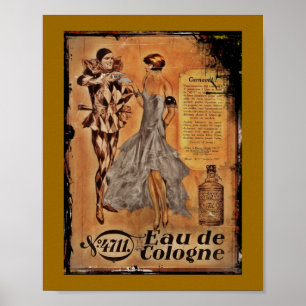 Pôster Eau de Água de Colônia Harlequin e Flapper