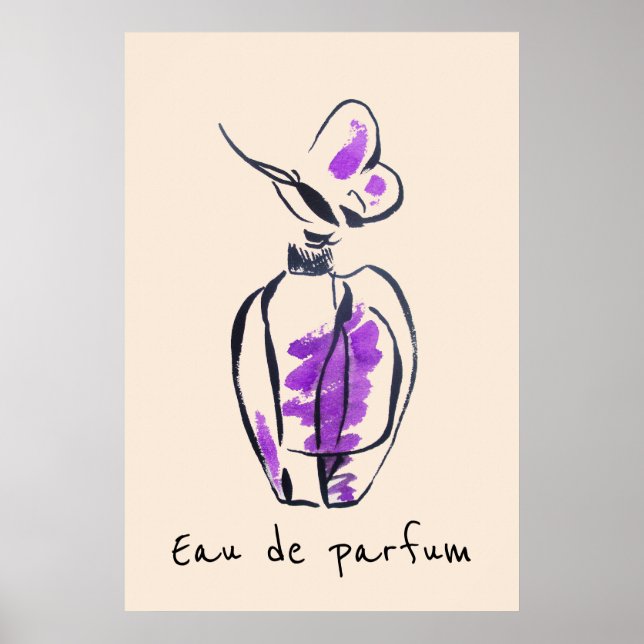 Poster Eau de parfum, ilustração de moda de perfume franc (Frente)
