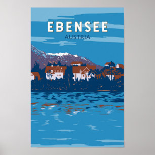 Poster Ebensee Áustria Viagem Arte Vintage
