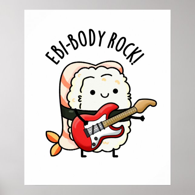 Poster Ebi-body Rock Funny Rocker Sushi Pun (Frente)