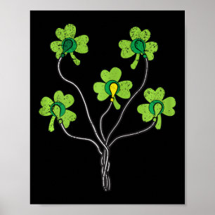 Poster Ecg Shamrock Dia De São Patrício Enfermeira Divert