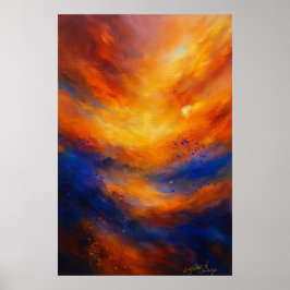 Poster Echoes Beneath Flame Abstract