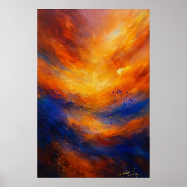 Poster Echoes Beneath Flame Abstract (Frente)