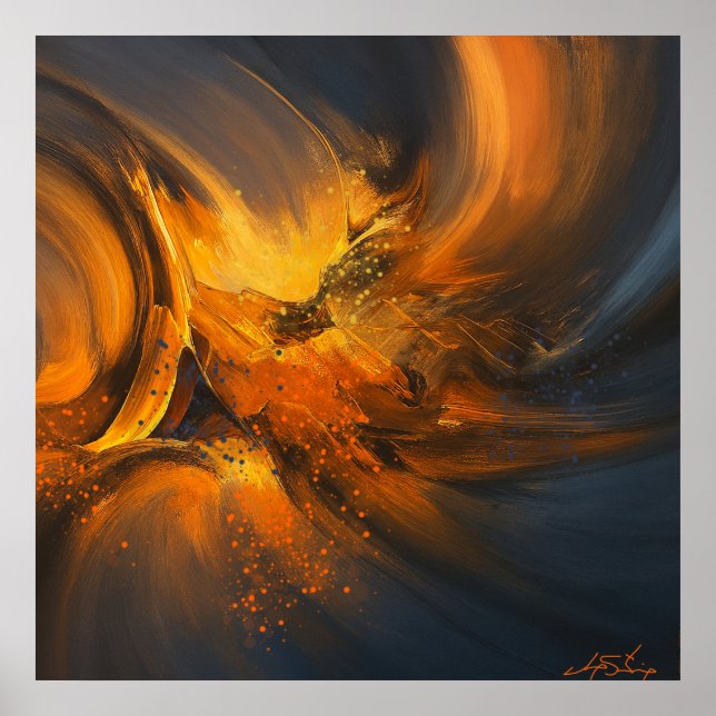 Poster Echoes of Flame Abstract (Frente)