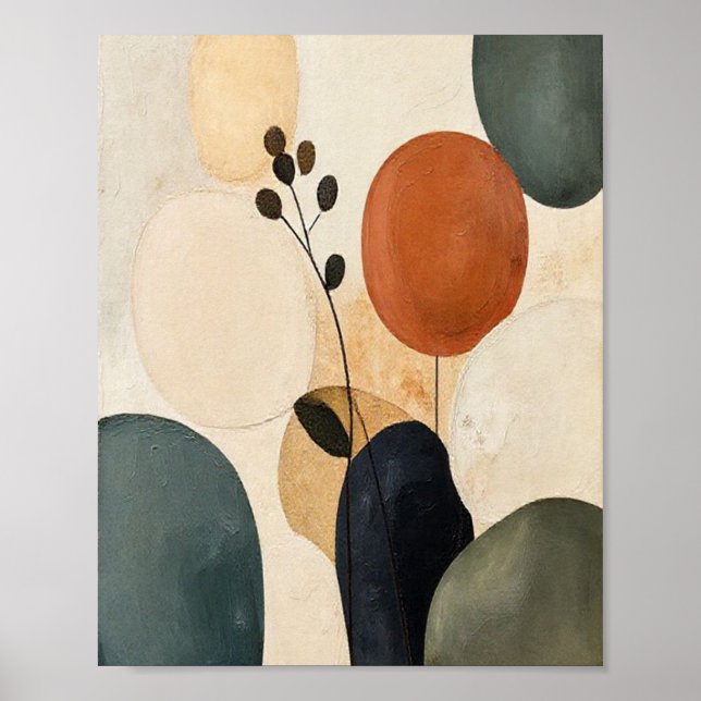 Poster Echoes of the Earth: A Botanical Study in Textured (Frente)