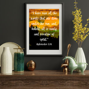 Poster Eclesiastes 1:14 KJV All Vanity Mountain Sunset