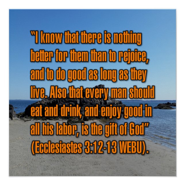 Pôster Eclesiastes 3:12-13 WEBU (Frente)