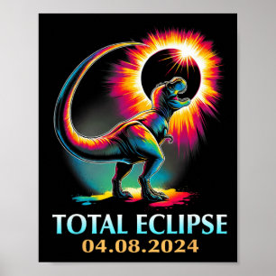 Poster Eclipse 2024 Eclipse Solar Total T Rex Dinossauro