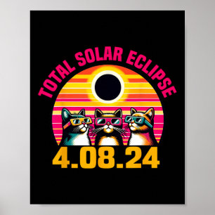 Poster Eclipse 2024 Total Eclipse 8 de abril de 2024 Cat