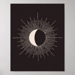 Poster Eclipse de burst de lua abstrato
