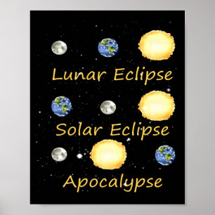 Poster Eclipse Lunar Eclipse Solar E Apocalipse Engraçado