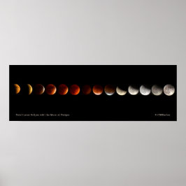 Poster Eclipse Lunar Total com Lua em Perigoso