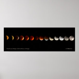 Poster Eclipse Lunar Total com Lua em Perigoso